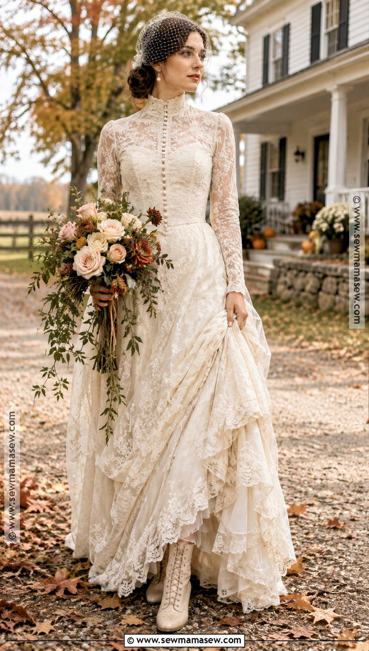 Vintage Rustic Fall Wedding Dress - 20 rustic fall wedding dress ideas