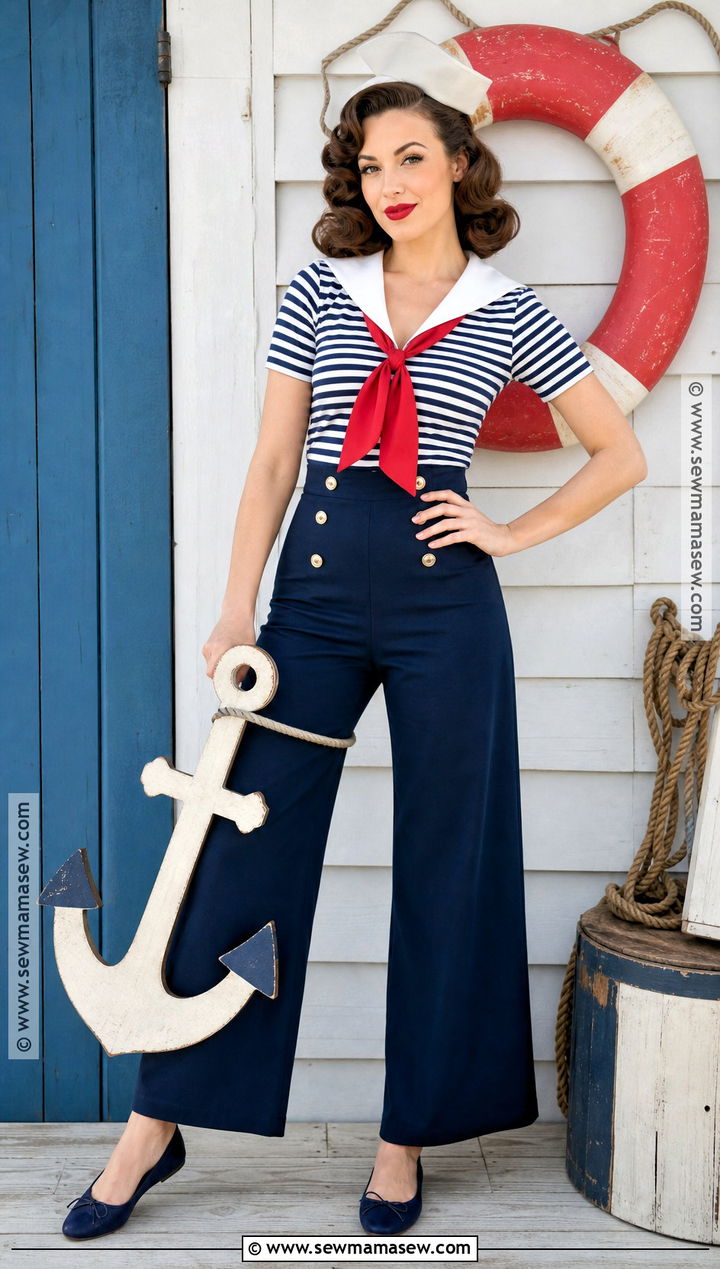 Vintage Sailor Costume With Red Scarf - 40 cute halloween costume ideas