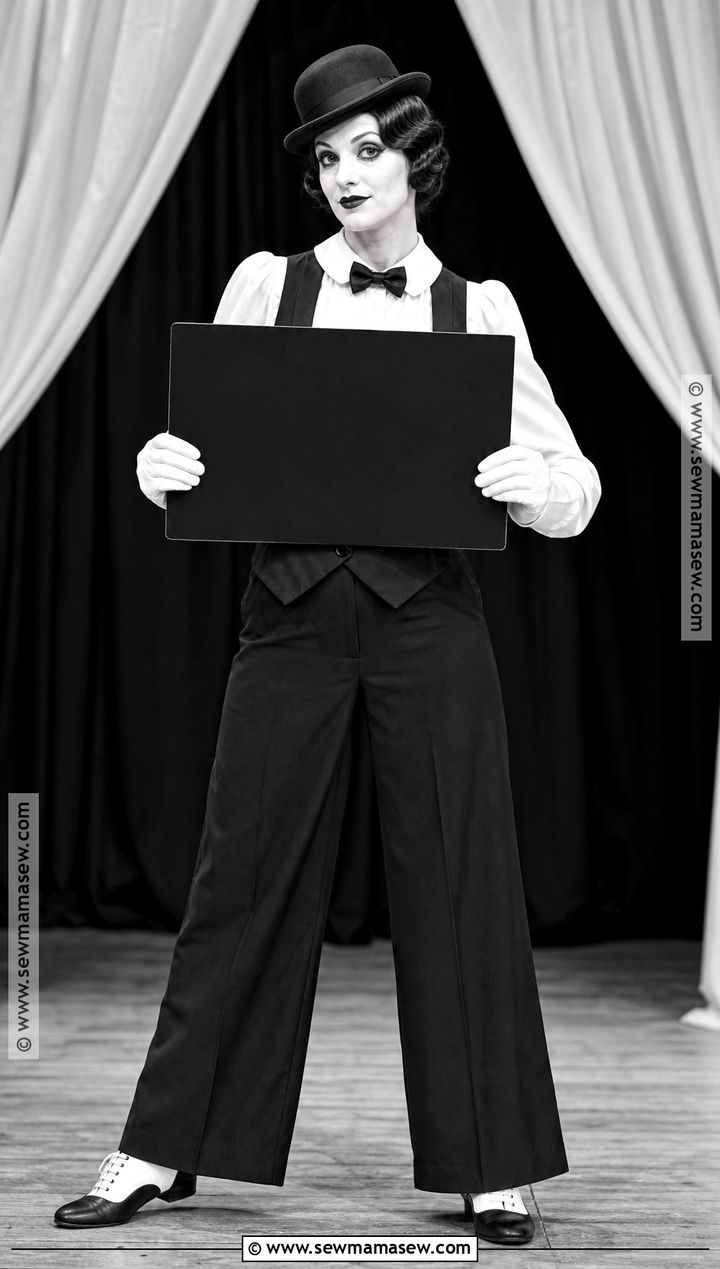 Vintage Silent Film Mime Costume With Wide Leg Trousers - 30 Mime Costume Ideas for Women
