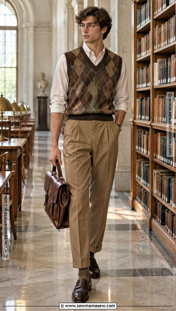 Vintage Sweater Vest Fall Outfit - 15 fall outfits aesthetic vintage for men