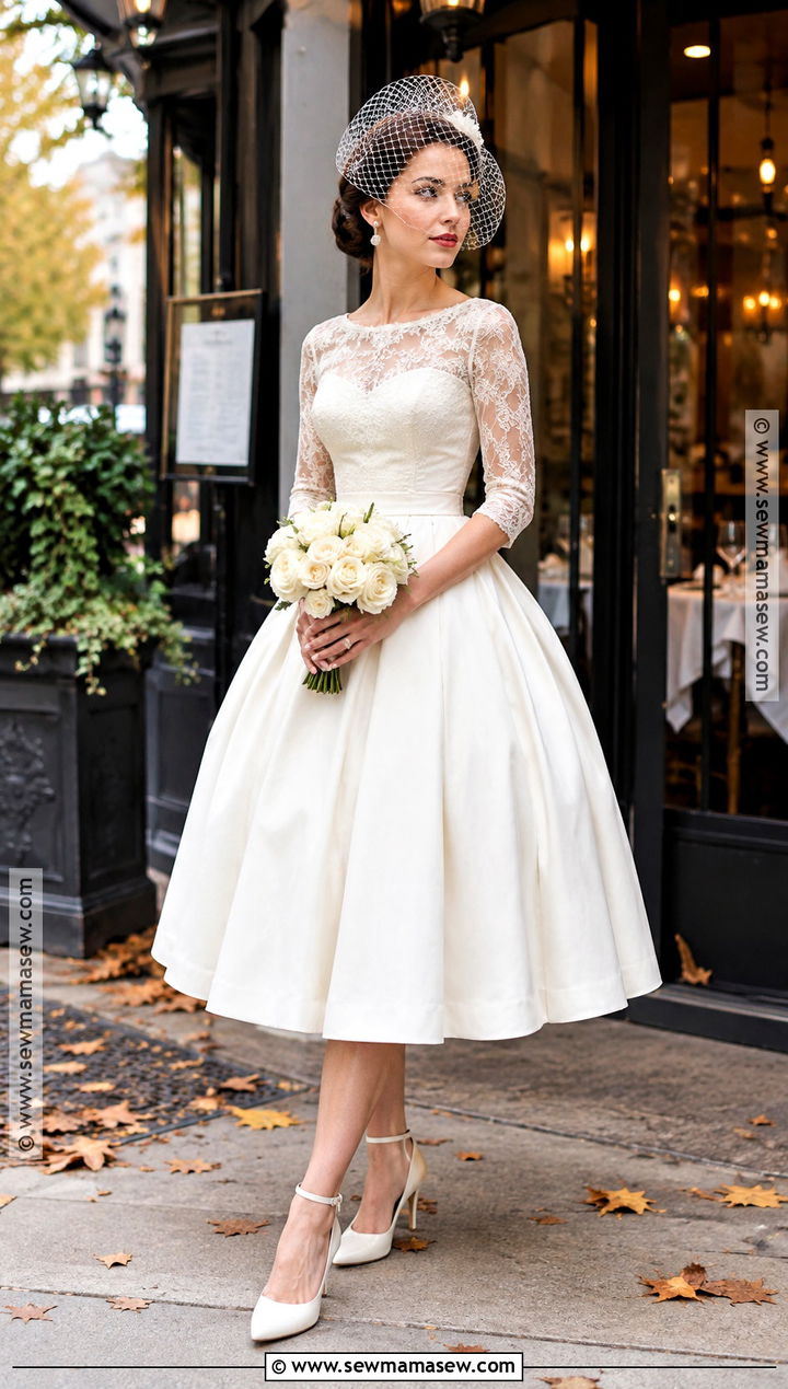 Vintage Tea Length Autumn Wedding Dress - 20 autumn wedding dress the bride ideas