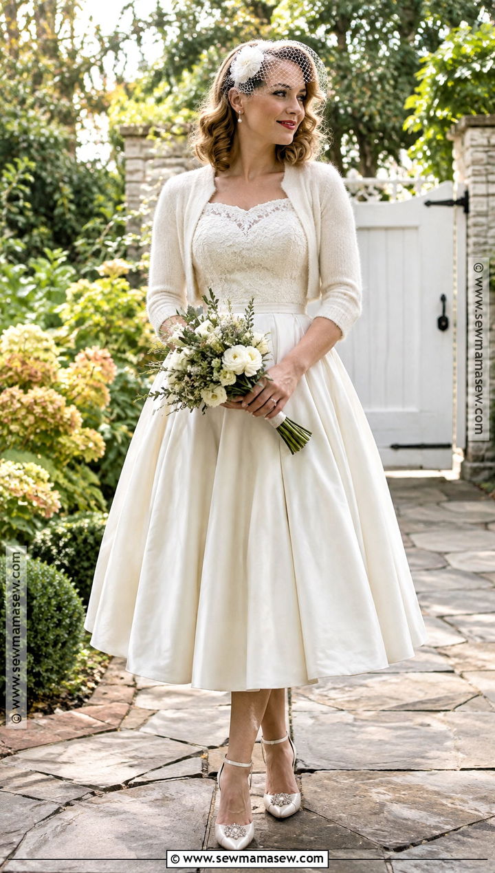 Vintage Tea Length Early Fall Wedding Dress - 15 early fall wedding dress ideas