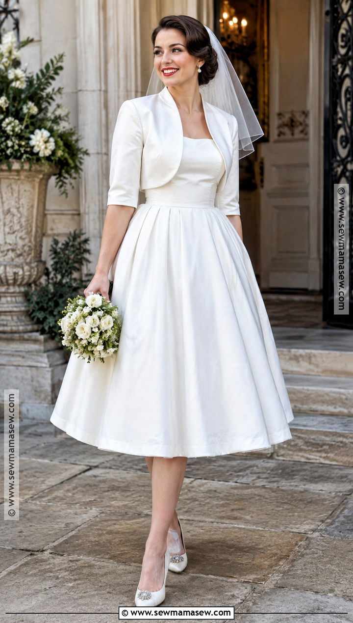 Vintage Tea Length October Wedding Gown - 15 October Wedding Gowns