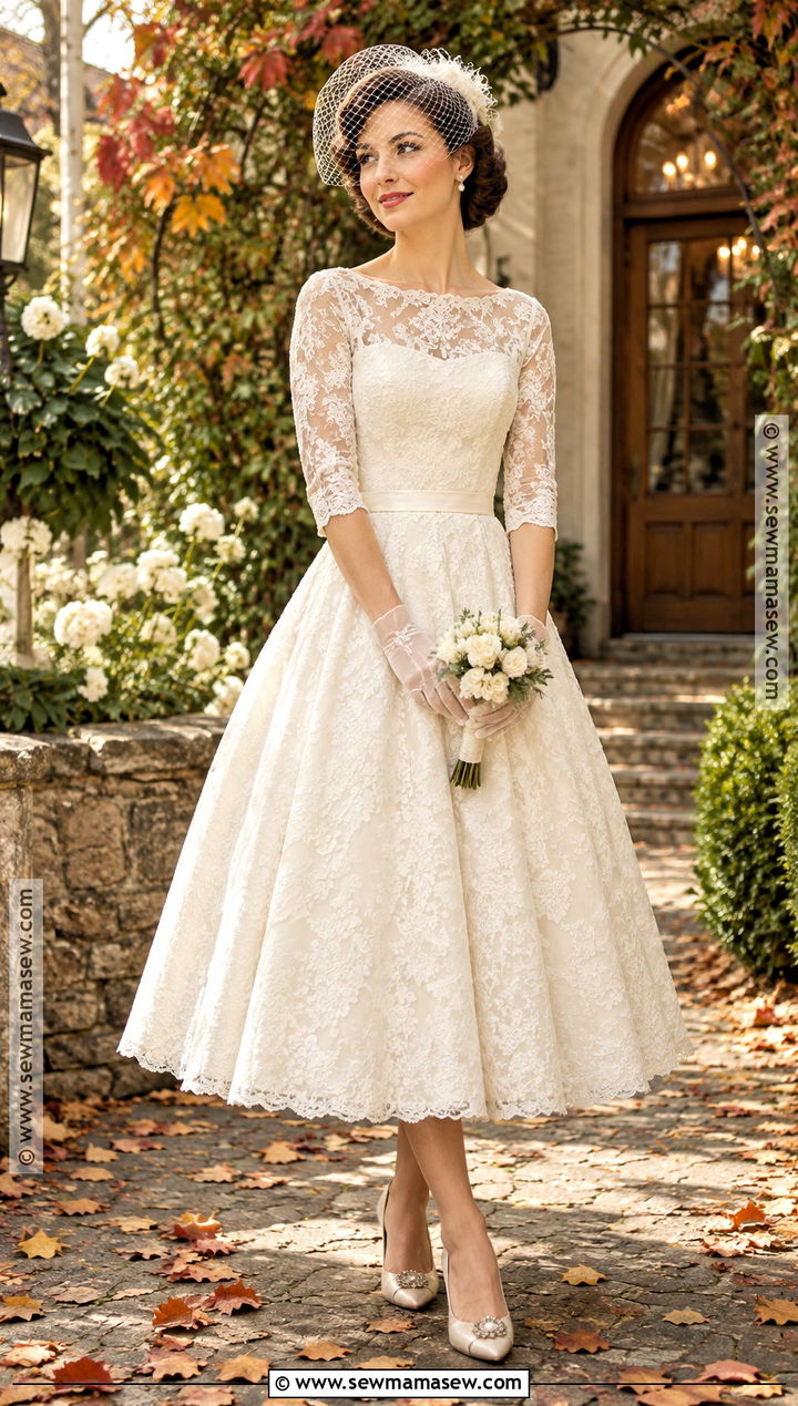 Vintage Tea Length Wedding Dress - 15 wedding dresses for fall weddings