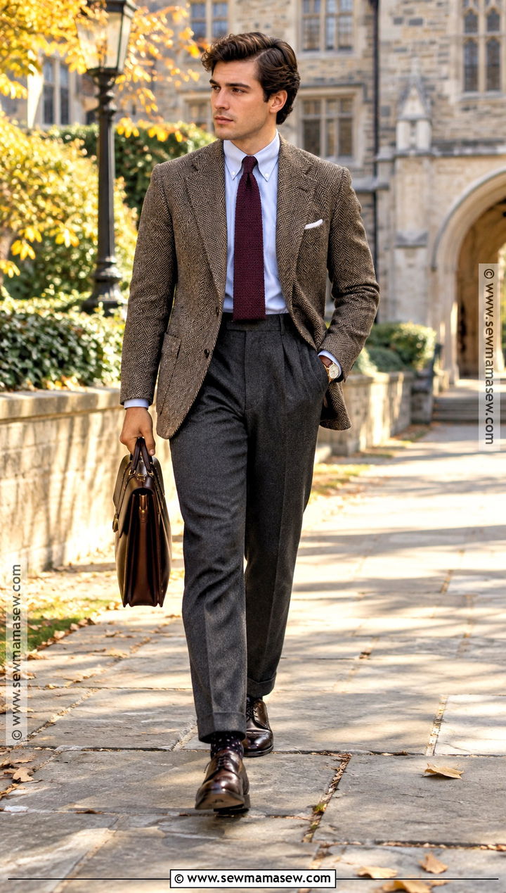 Vintage Tweed Blazer Fall Outfit - 15 fall outfits aesthetic vintage for men