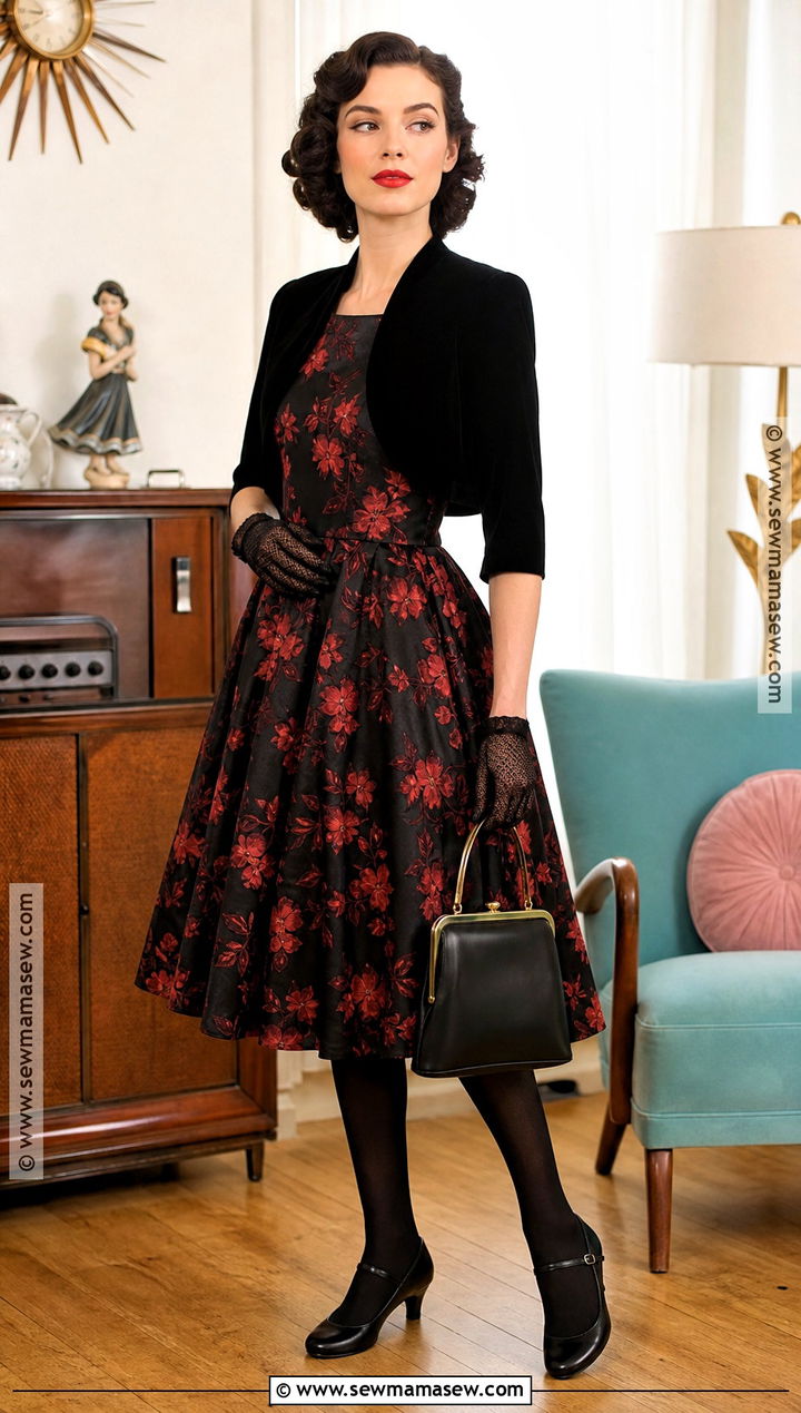 Vintage Vampire Outfit With Tea Dress - 30 female vampire outfit ideas