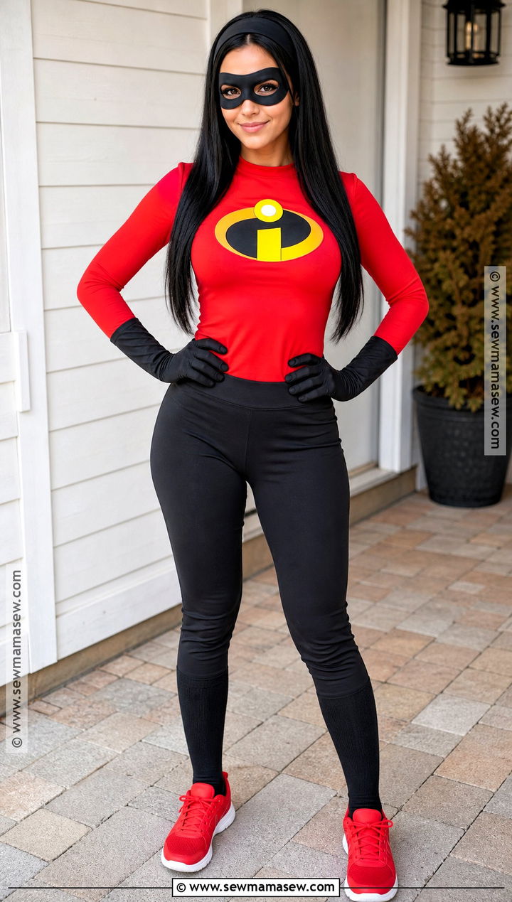 Violet Parr Costume With Black Headband - 35 halloween costumes for black hair
