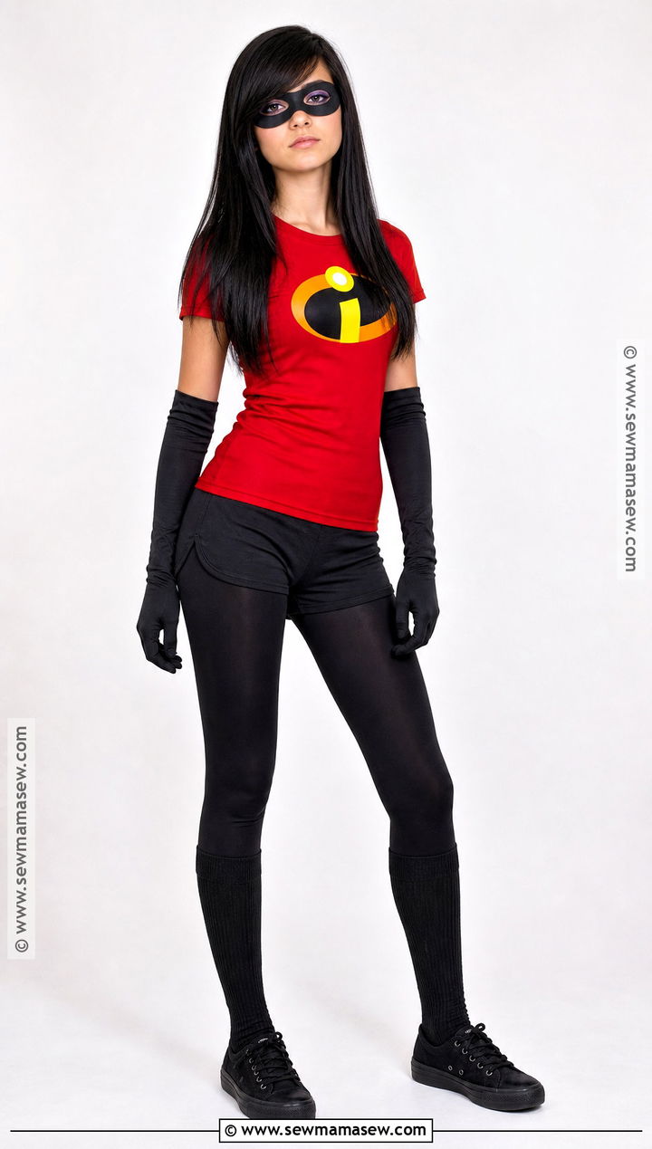 Violet Superhero Costume With Black Eye Mask - 30 Easy Superhero Costumes