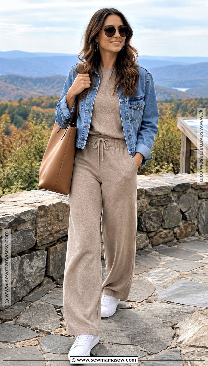 Virginia Fall Outfit With Matching Knit Set and Sneakers - 15 virginia fall outfits