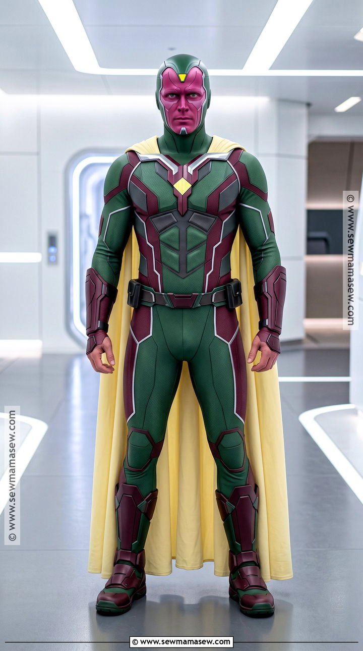 Vision Costume With Green And Burgundy Bodysuit - 30 avengers costumes