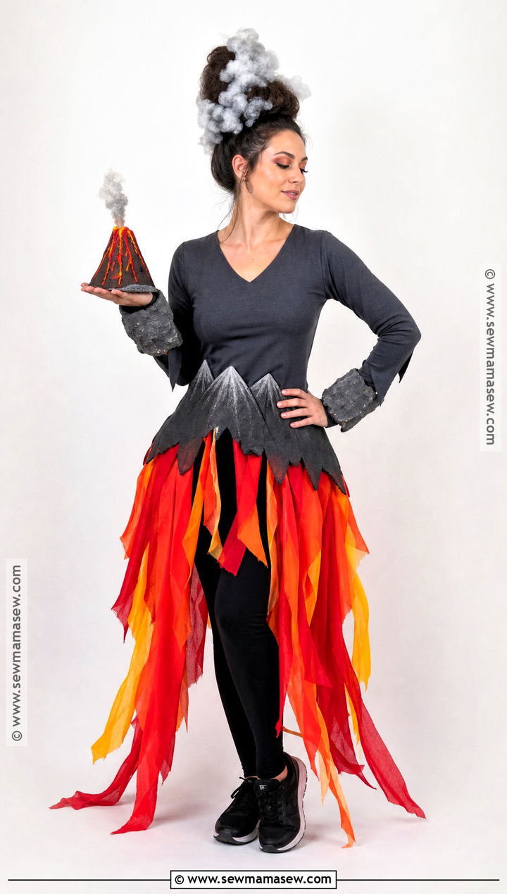Volcano Costume With Flowing Lava - 30 Nature Costume Ideas