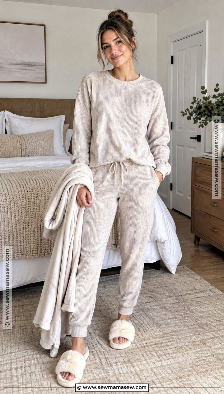 Waffle Knit Fall Pajama Set - 15 Fall Pajamas for Women