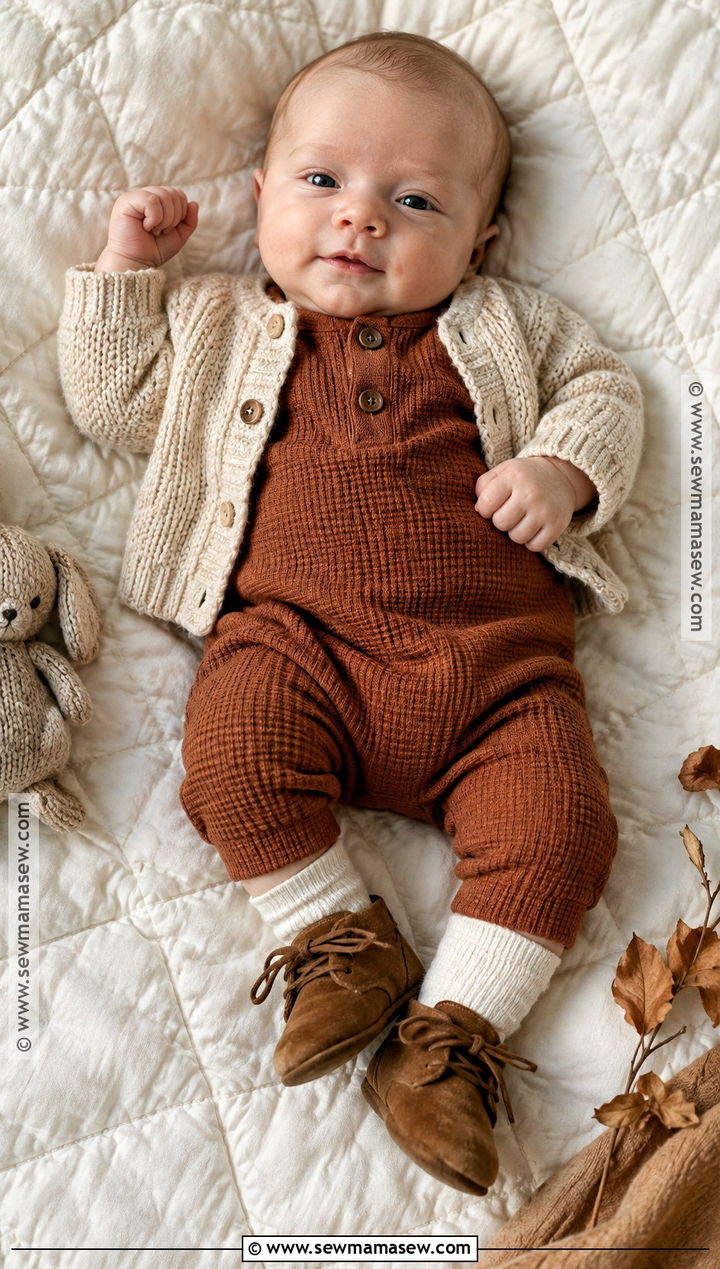 Waffle Knit Romper Newborn Boy Outfit - 15 fall newborn outfits for boys
