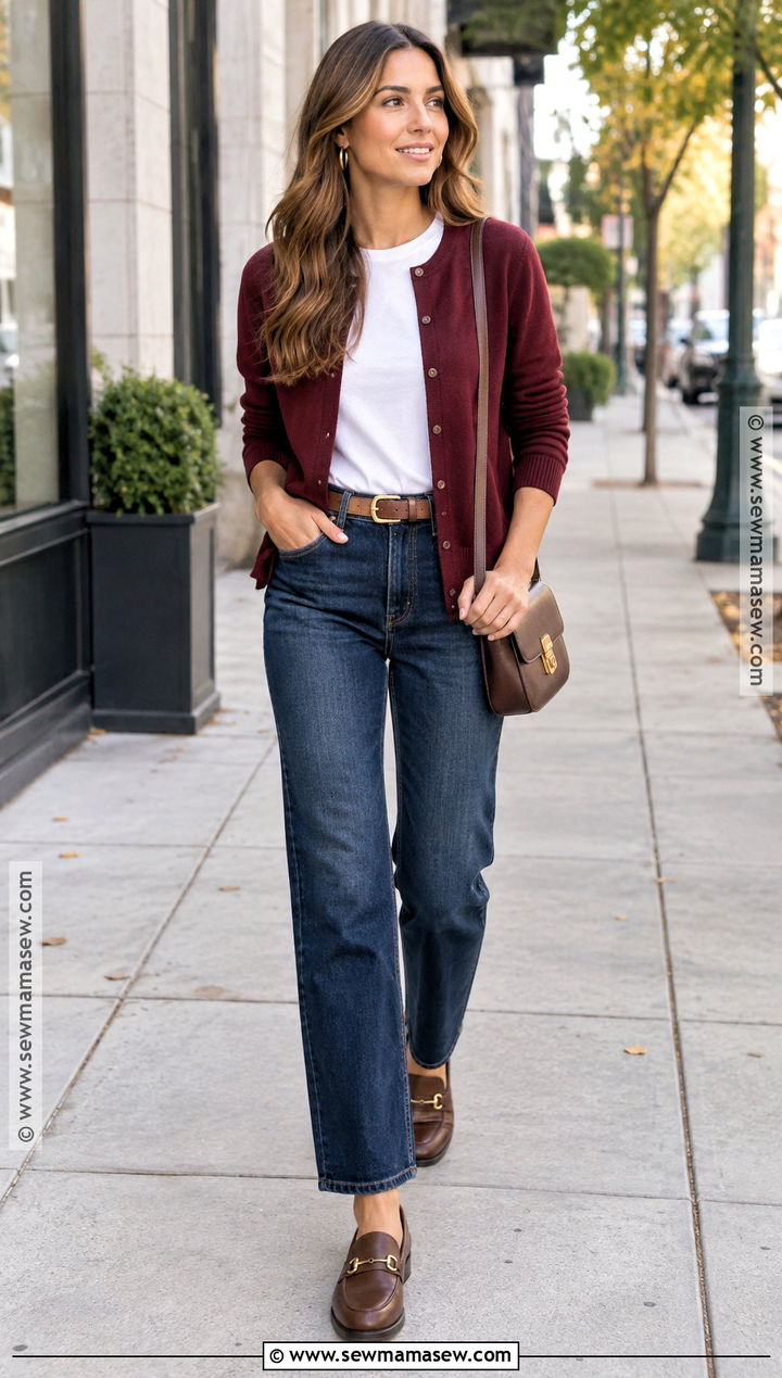 Walmart Fall Cardigan and Straight Leg Jeans Outfit - 20 walmart fall outfits