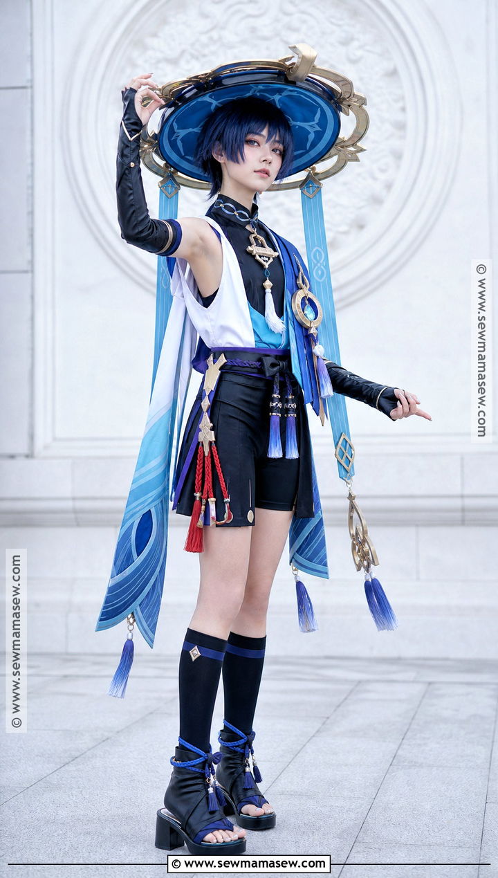 Wanderer Cosplay With Blue Hat - 30 genshin cosplays