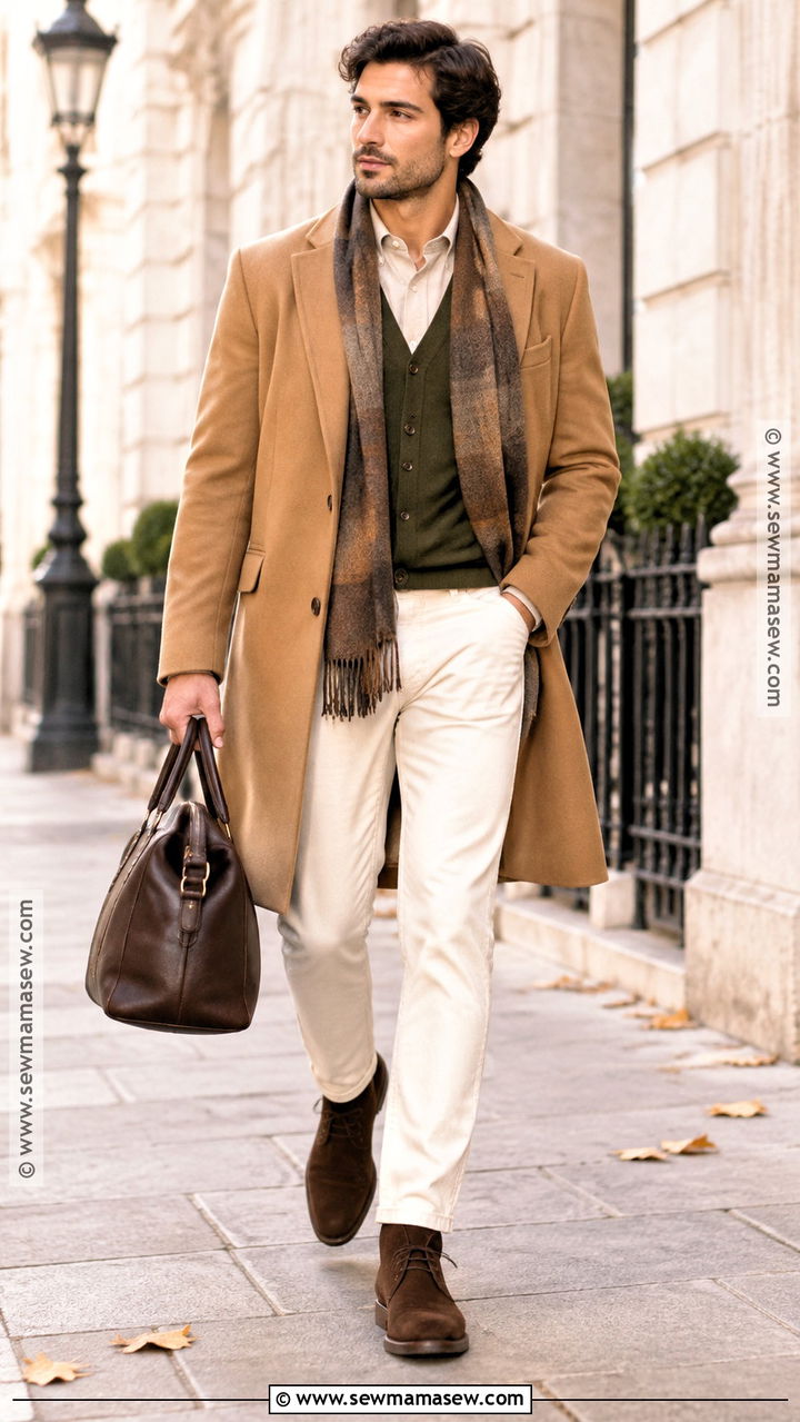 Warm Autumn Camel Overcoat Outfit - 20 Warm Autumn Outfits for Men