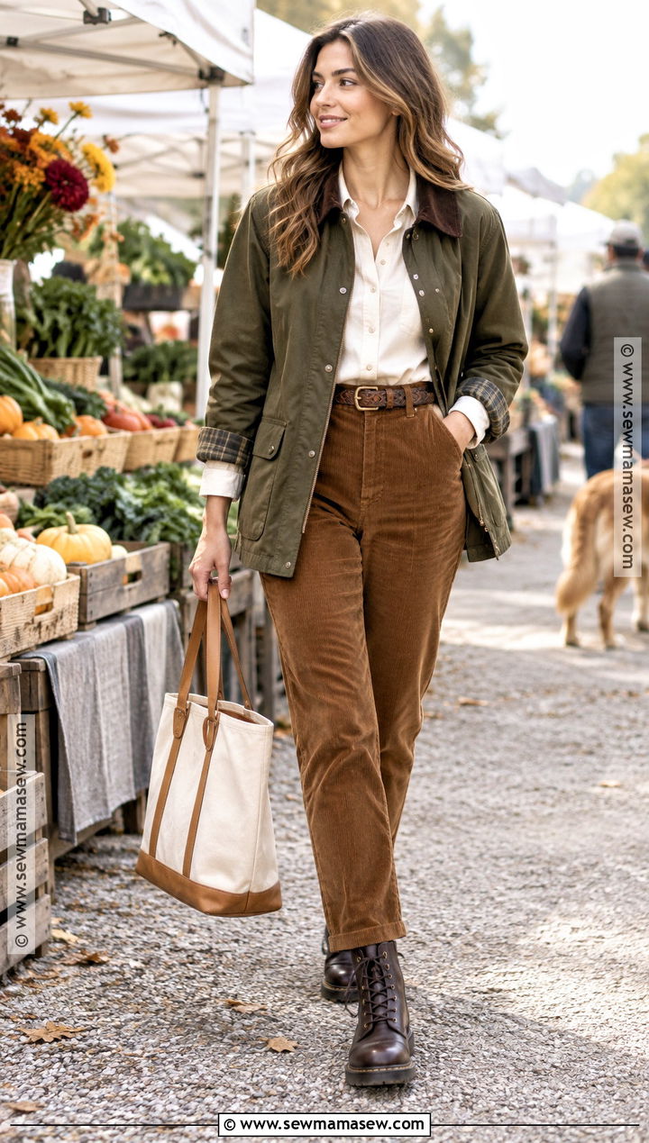 Warm Autumn Olive Barn Jacket Outfit - 20 warm autumn fashion ideas