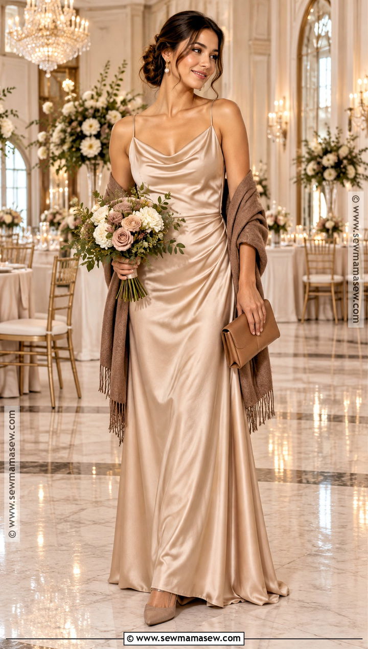 Warm Champagne Satin Bridesmaid Dress - 15 Muted Fall Bridesmaid Dresses