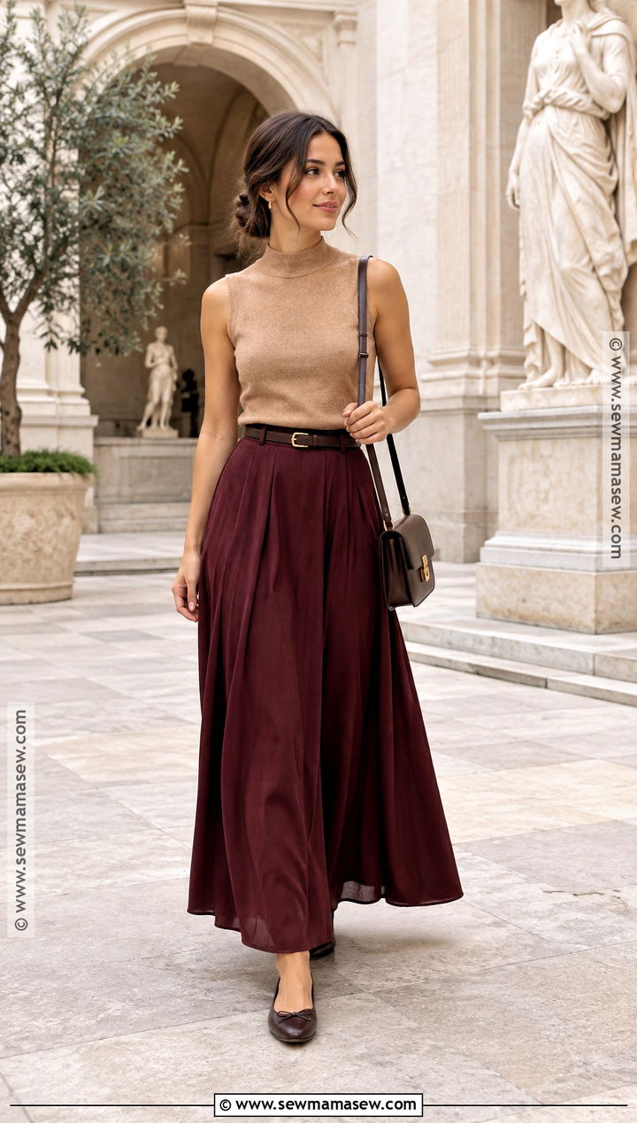 Warm Fall Day Sleeveless Sweater And Maxi Skirt Outfit - 25 warm fall day outfit casual ideas