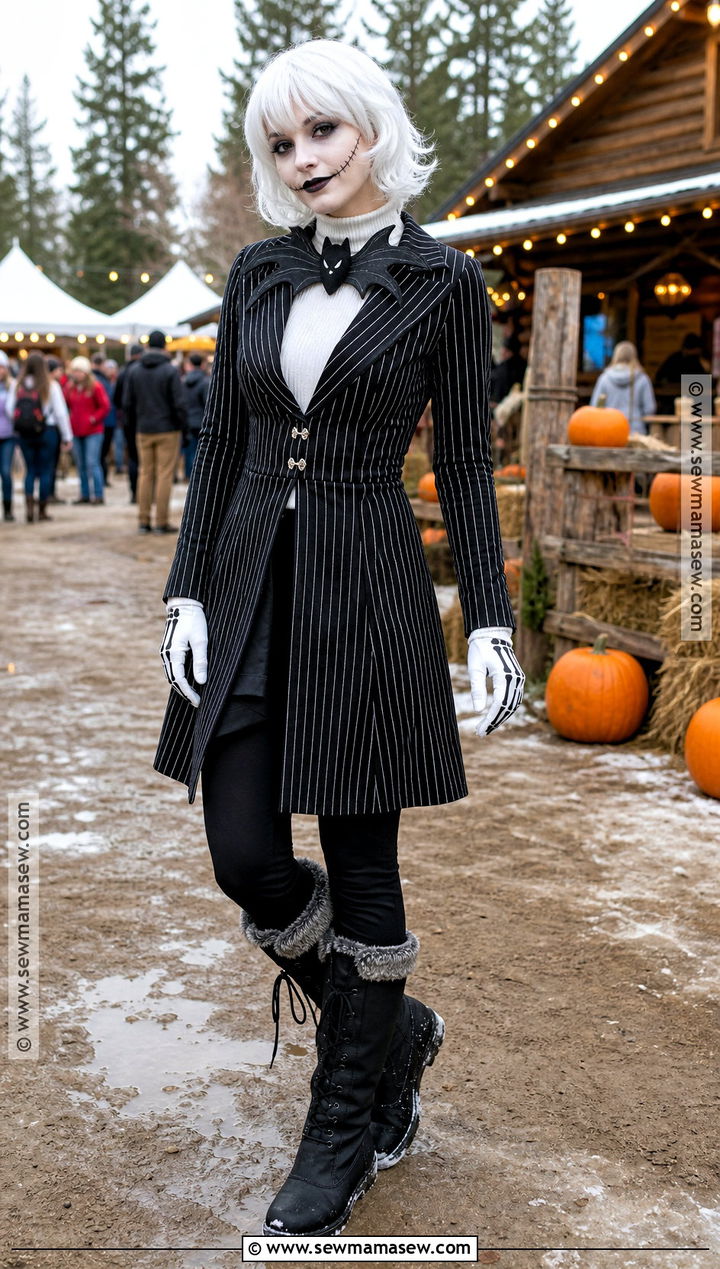 Warm Jack Skellington Costume With Coat - 30 Jack Skellington Costume Ideas for Women