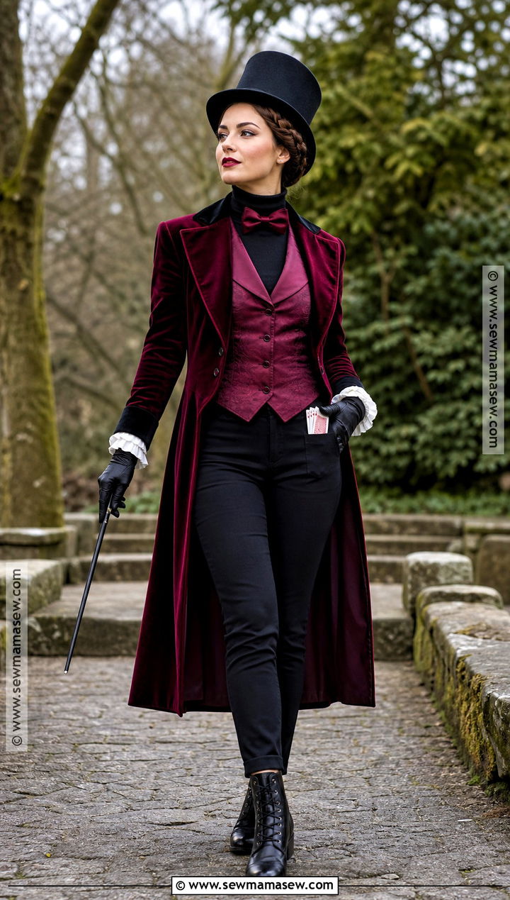 Warm Magician Costume With Velvet Coat - 35 Magician Costume Ideas for Women