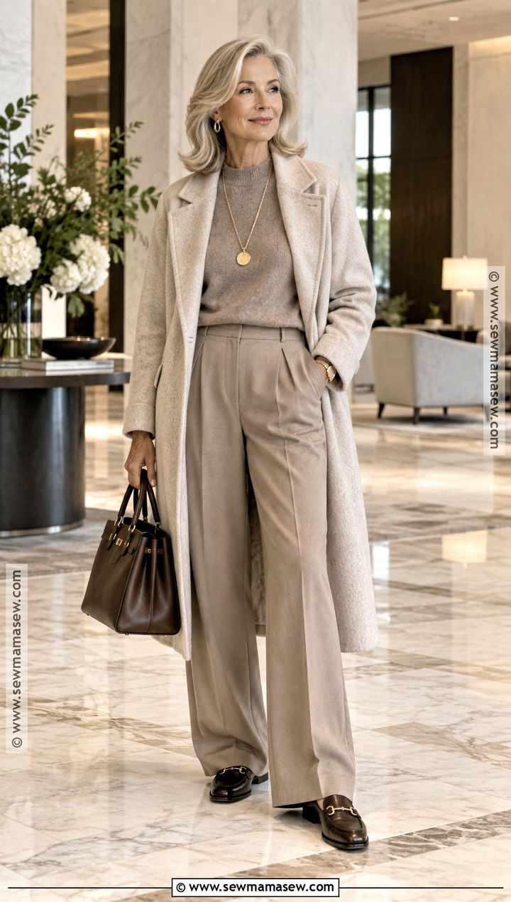Warm Taupe Monochrome Outfit - 20 soft autumn color palette clothes