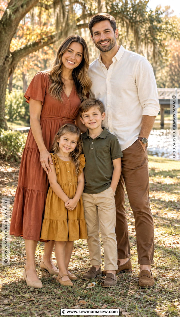 Warm Weather Fall Family Photo Outfits - 15 fall family photo style guide ideas