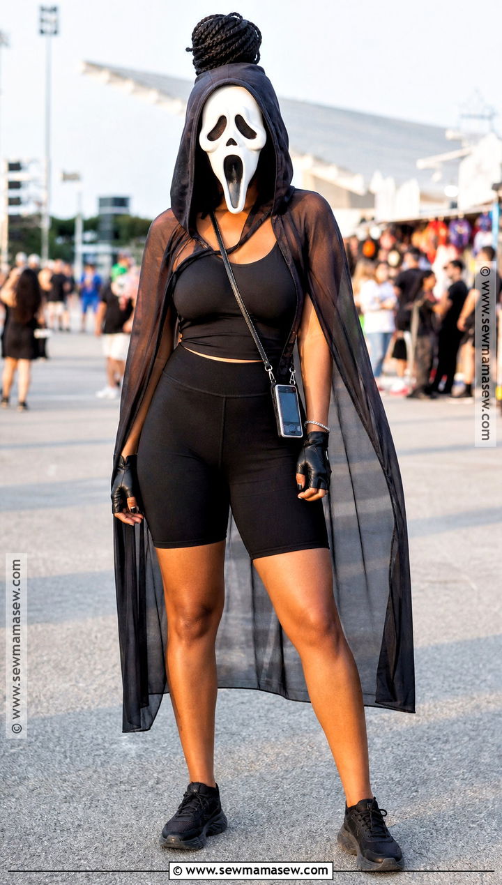 Warm Weather Ghost Face Costume With Shorts - 45 ghost face costume ideas for women