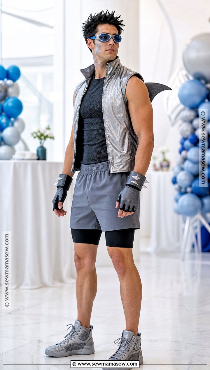 Warm Weather Sharkboy Costume With Gray Shorts - 30 sharkboy costume ideas