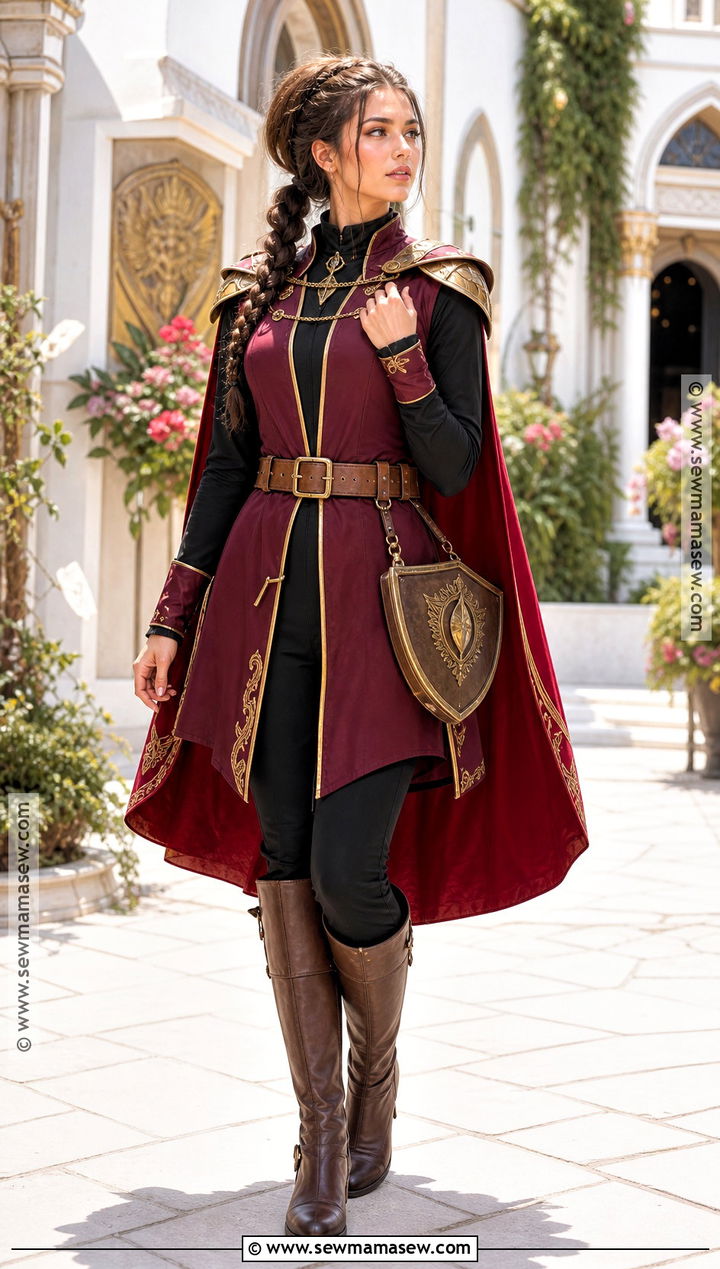 Warrior Princess Costume With Red Cape - 35 Princess Costume Ideas