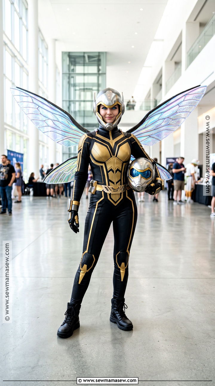 Wasp Costume With Black And Gold Wings - 30 avengers costumes