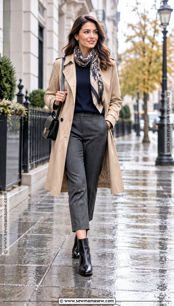 Waterproof Ankle Boots With Trench Coat And Trousers - 15 comfortable ankle boots for fall