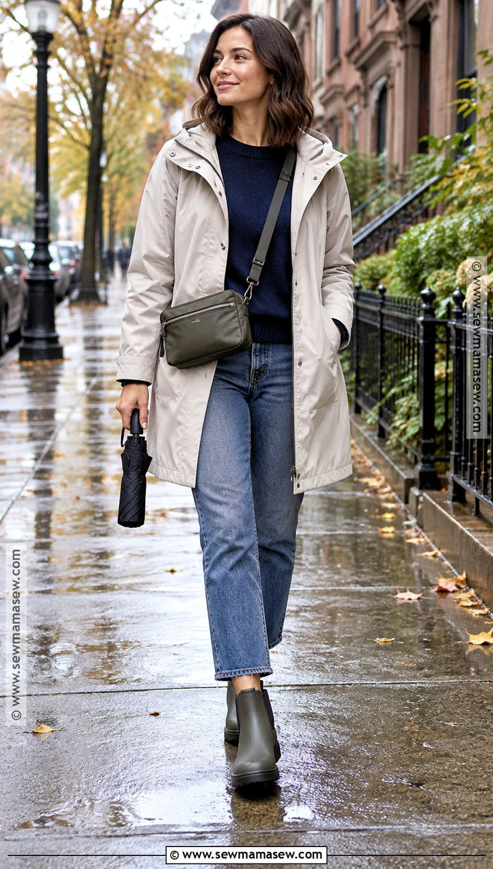 Waterproof Boots With Jeans and a Raincoat - 20 womens boots for fall