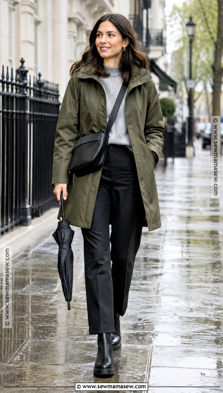Waterproof Coat With Sweater And Ankle Boots - 15 Fall Coats for Women 2026