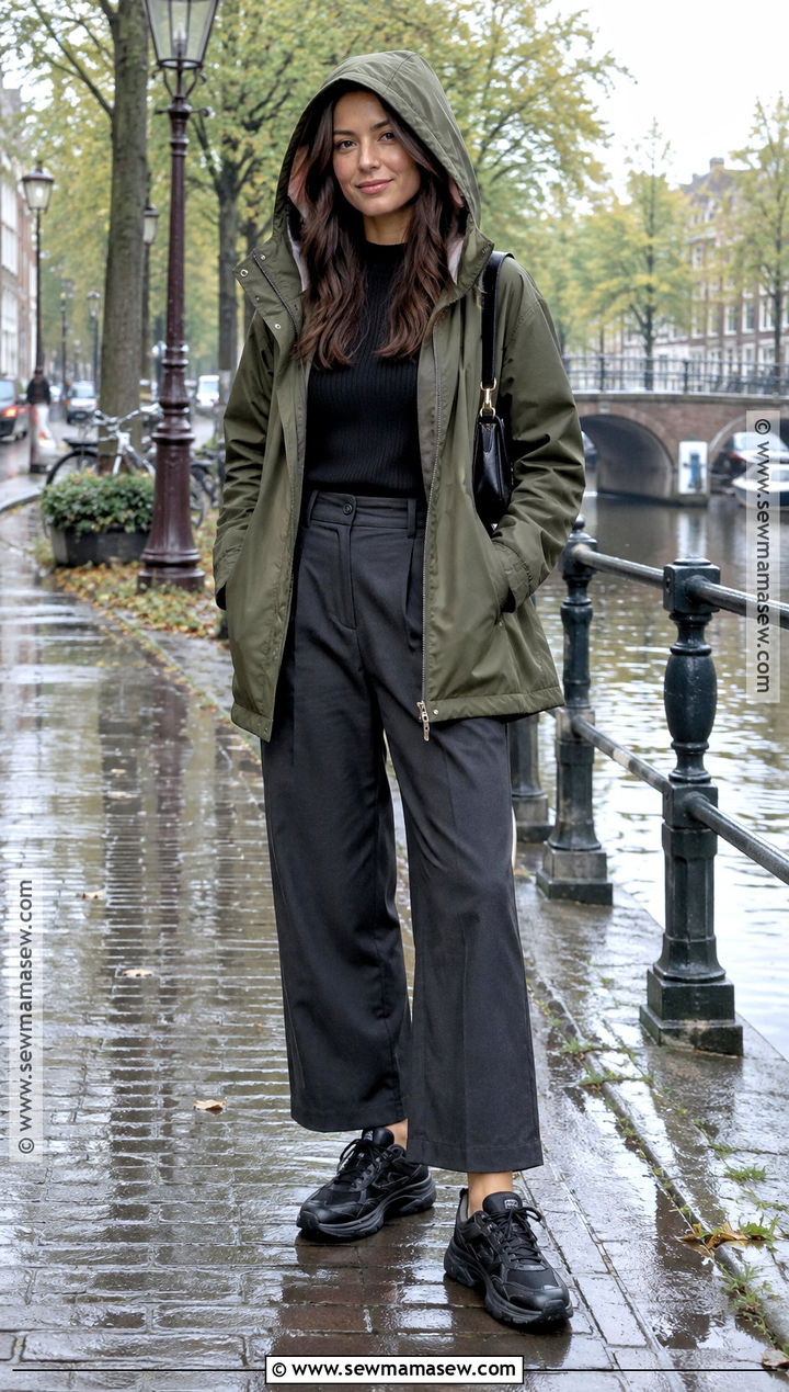 Waterproof Jacket With Wide Leg Trousers - 15 amsterdam fits autumn