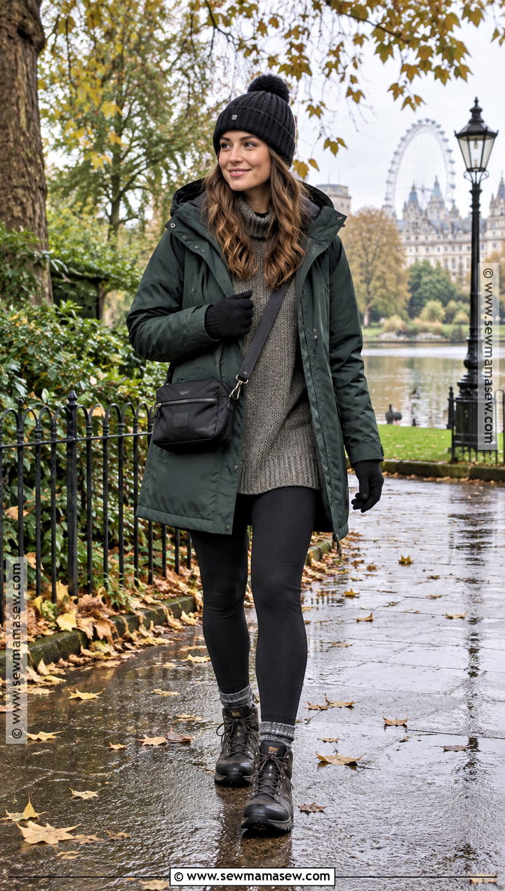 Waterproof Parka And Leggings London November Outfit - 20 london in november outfits for women