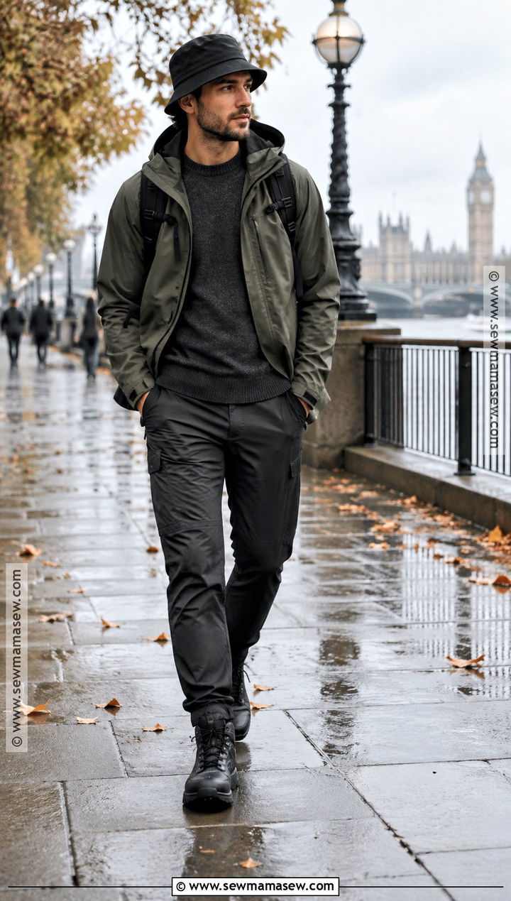 Waxed Bucket Hat With Rain Jacket - 15 Fall Hats for Men