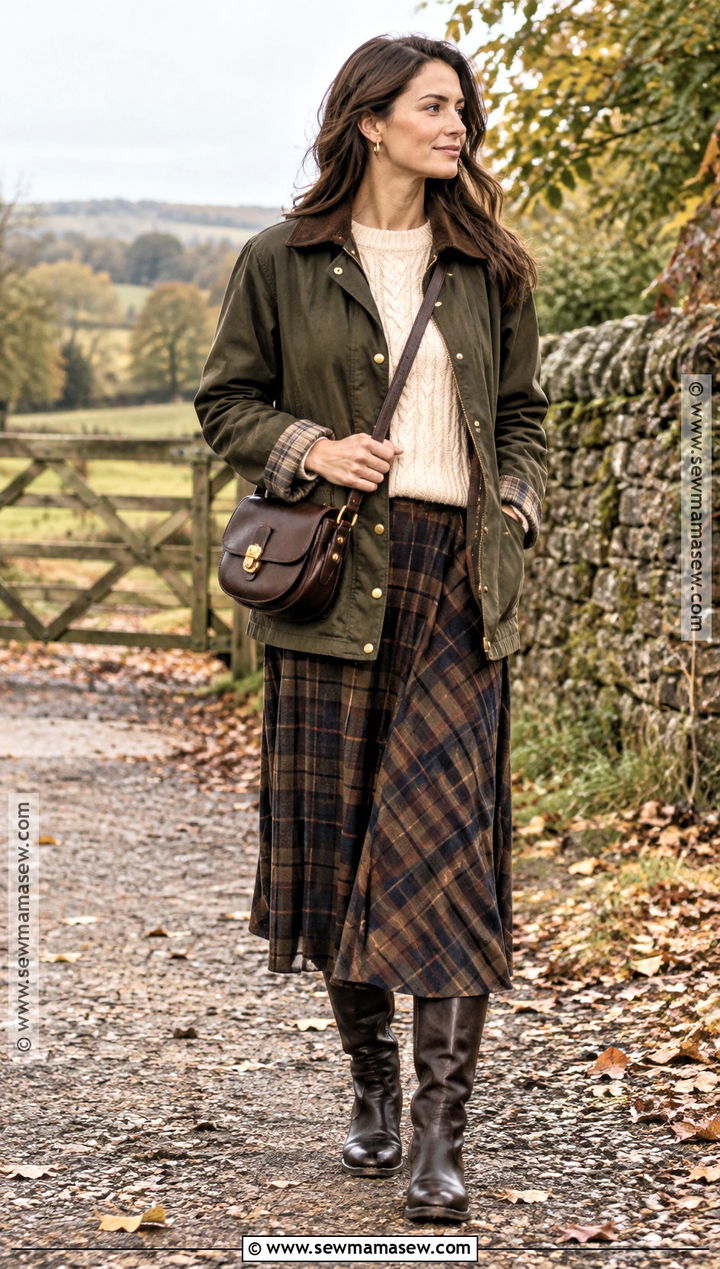 Waxed Field Jacket With Plaid Skirt And Boots - 15 fall 2026 jackets