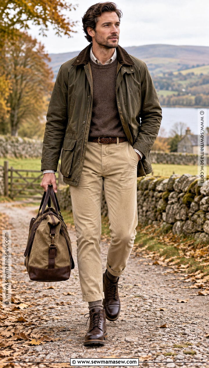 Waxed Jacket Old Money Fall Outfit - 20 old money fall outfits for men