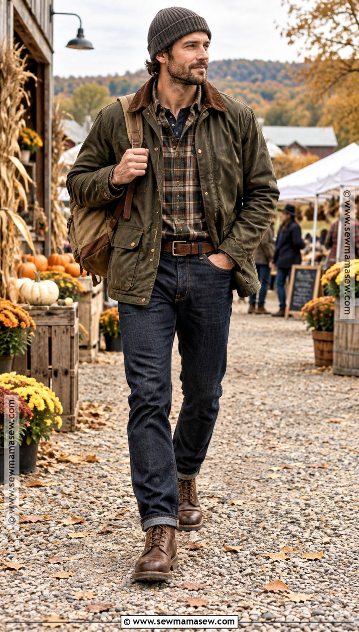 Waxed Jacket With Flannel And Boots Fall Fit - 20 fall fit ideas for men
