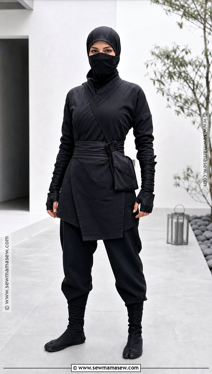 Weapon Free Ninja Costume With Black Layers - 35 all black costume ideas