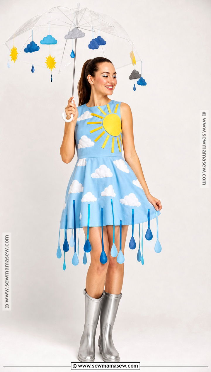 Weather Forecast Costume With Cloud Shirt - 30 Grown Ups Costume Ideas