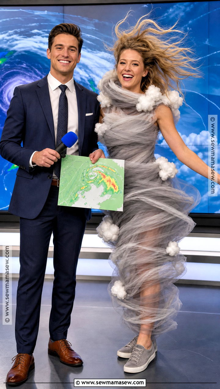 Weather Reporter And Tornado Couple Costume - 30 unique couple costumes