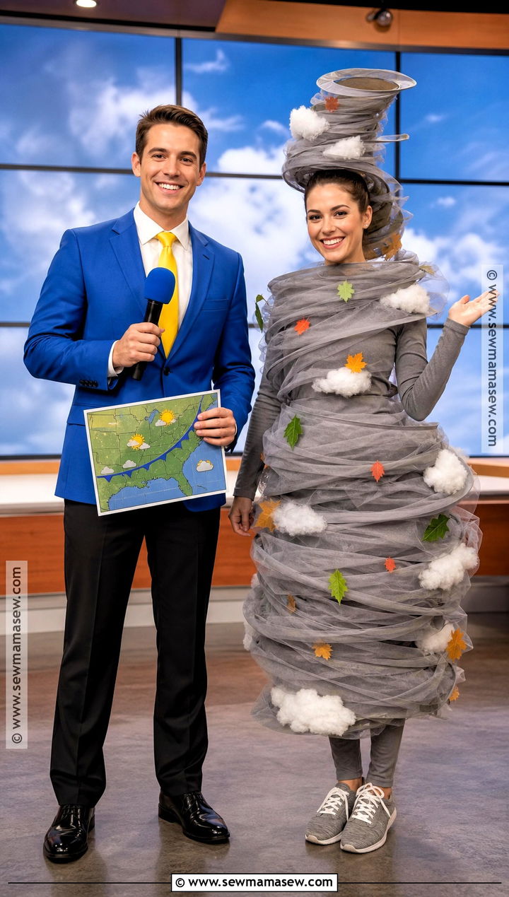 Weather Reporter And Tornado Duo Costume - 35 unique duo halloween costumes