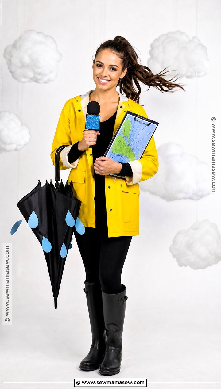Weather Reporter Costume With Rain Gear - 50 easy halloween costumes for women