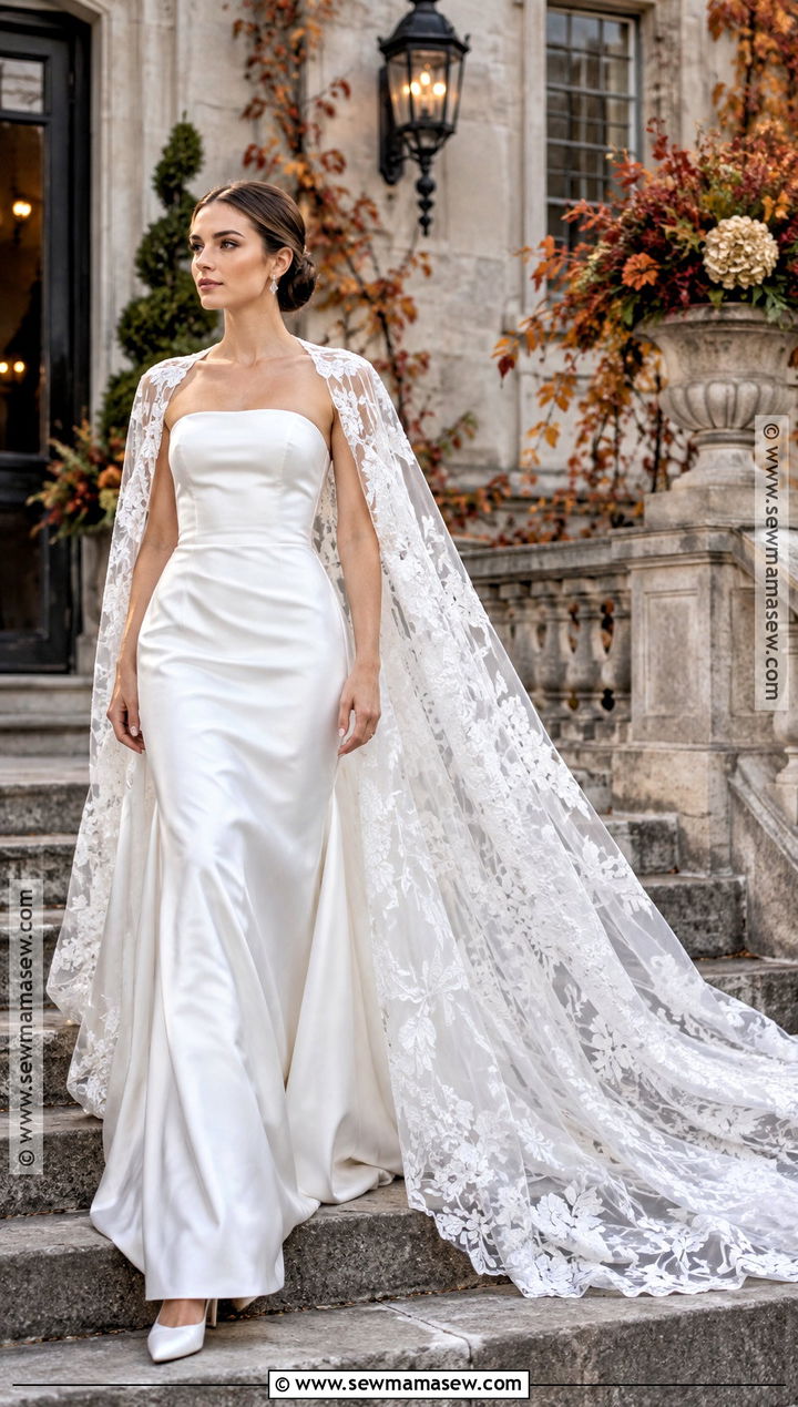 Wedding Dress With Cathedral Cape - 15 Fall Bride Wedding Dress Ideas