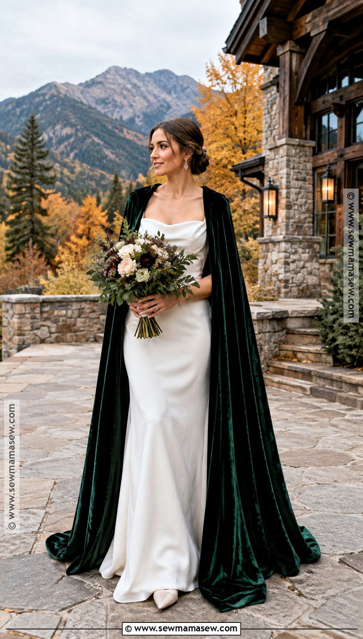 Wedding Dress With Velvet Cape - 25 autumn wedding dress ideas