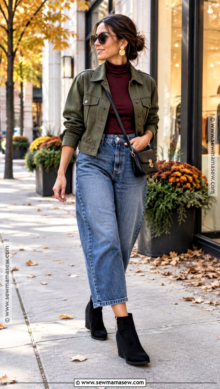 Wedge Ankle Boots With Barrel Leg Jeans - 15 comfortable ankle boots for fall
