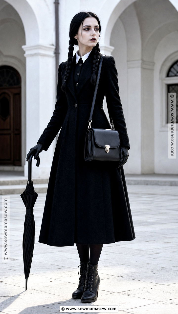 Wednesday Addams Black Coat Outfit - 45 wednesday addams outfit ideas