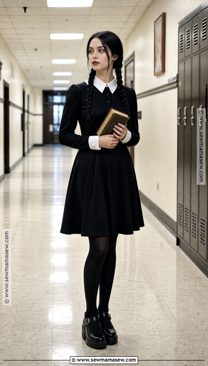 Wednesday Addams Black Dress Cosplay - 30 characters to cosplay with black hair ideas